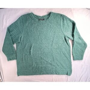 Lane Bryant Long‎ Sleeve Green Sweater Women's 18/20 Soft Fuzzy Sweater